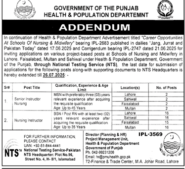 health and population department jobs