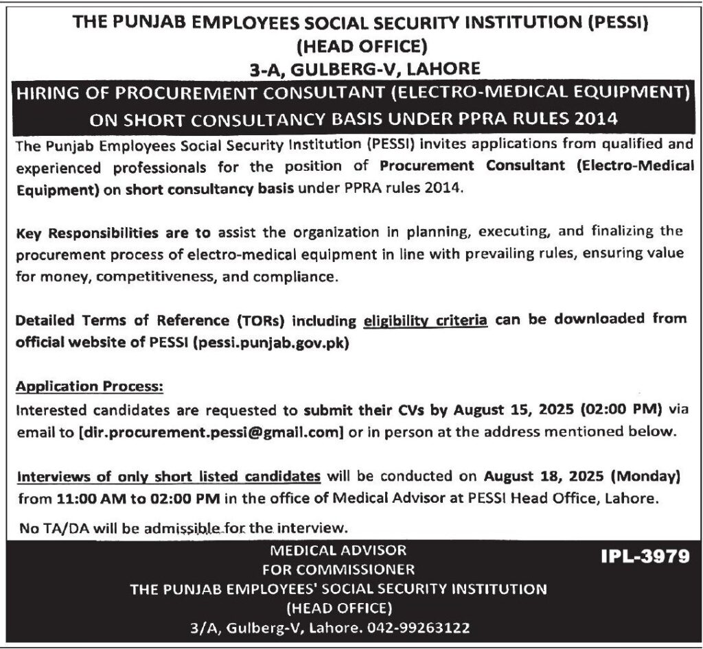 PESSI Jobs 2025